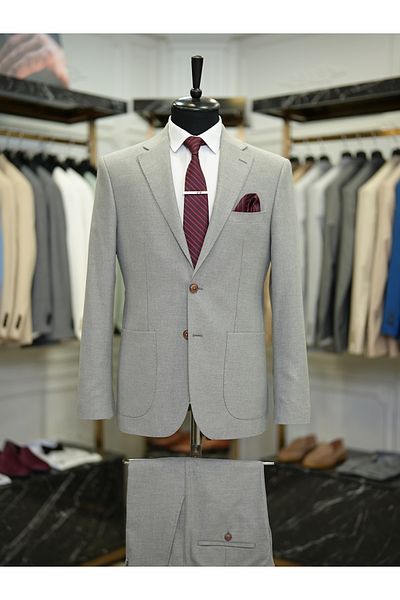 LONATOLİA Men's Slim Fit Italian Style Suit - Premium Point Stitching, Half Lined and Bag Pocket