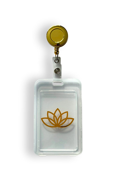 StormiStoretr لوتس جولد يويو وشارة الهوية العمودية الشفافة الممتازة