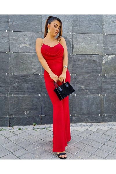 MAYHOŞ BUTİK Salopetă de damă cu detaliu de lanț