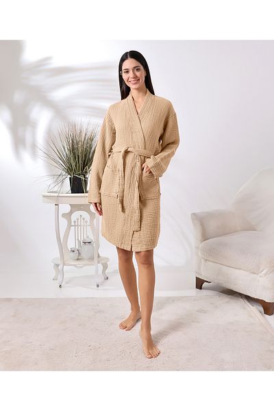 destinyhometex Unisex 4 στρώσεων 100% οργανικό βαμβάκι Premium Multi Muslin Ultra Soft μπουρνούζι