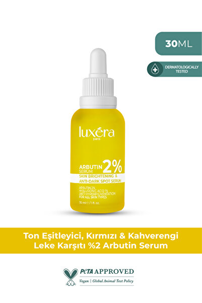 luxera paris Leke Karşıtı Arbutin Serum, Cilt Tonu Eşitleyici Arbutin + Hyaluronik Asit 30 ML