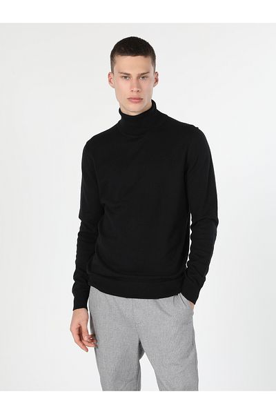 Colin's Pulover pentru bărbați, negru, slim cu gât rotic - Cl 1023624