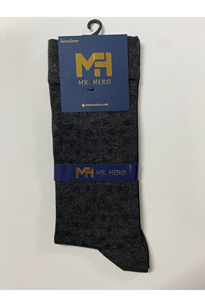 MRHERO 6'lı Bambu Antrasit Parfüm Kokulu Erkek Uzun Soket Çorap