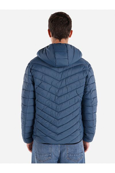 Colin's Palton albastru Slim Fit pentru bărbați cu glugă și fermoar - Cl 1021308