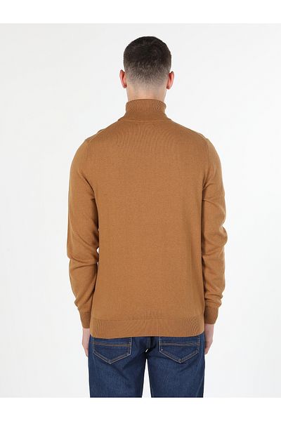 Colin's Pulover pentru bărbați cu gât țesut slim fit - Camel Cl 1023624