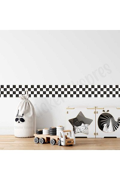 Sticker Ekspres Autocolant de perete pentru camera copiilor Racing Stripe Border