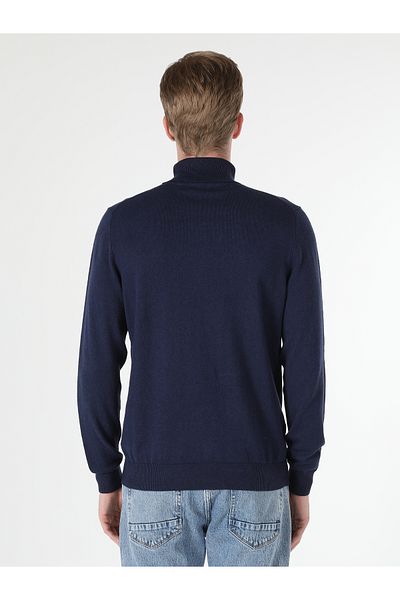 Colin's Pulover albastru pentru bărbați Slim Fit Fisherman Cl 1023624