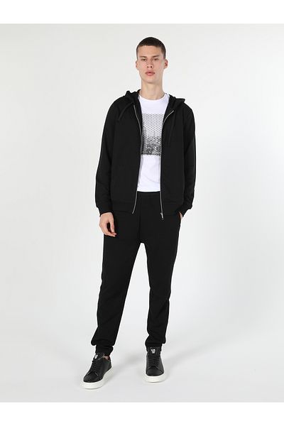 Colin's Hanorac negru pentru bărbați cu glugă, cu croială normală, Cl 1002717