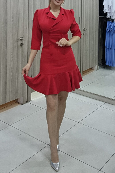 Maya Butik 1001 Eteği Volanlı Ceket Elbise