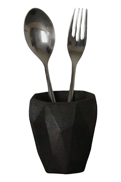 Evene Countertop Cutlery Decorative Upright Cutlery Cylinder Cutlery Black Color Model 2