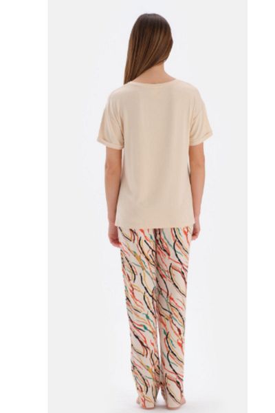 Eros Pijama Set de pijamale de damă din bumbac cu mânecă scurtă - colorat