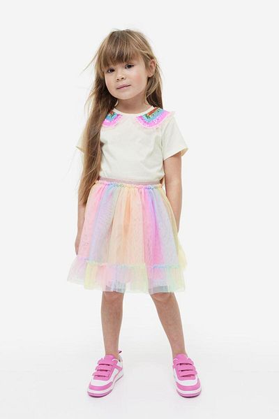 Monila New Season Baby Collar - Sequin Embroidered Tutu Skirt Set