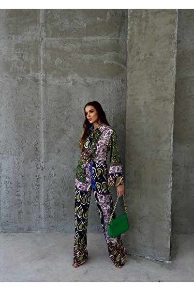 BANG SHOPPING Дамски многоцветен комплект горнище и долнище с капки