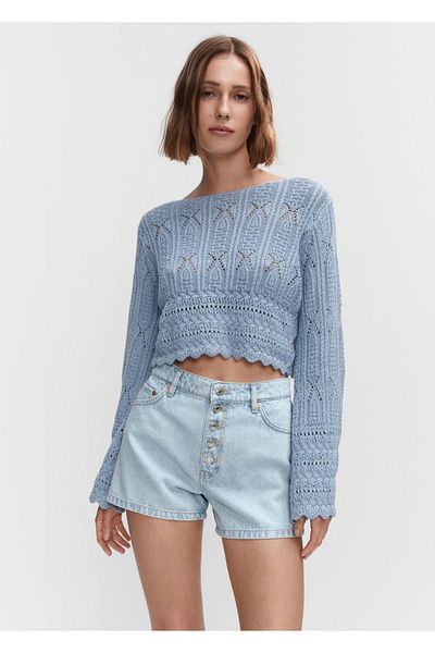 MANGO Woman Buttoned Denim Shorts