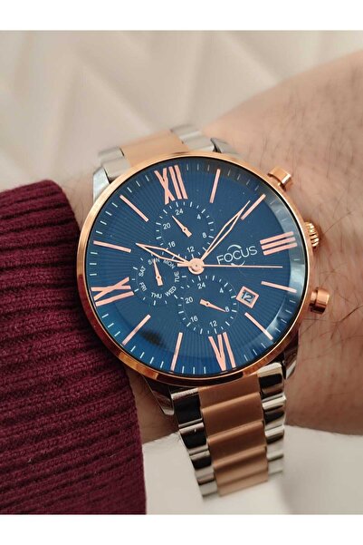 Focus Erkek Kol Saati Fonksiyonlu Takvimli Çelik Kordonlu 1435