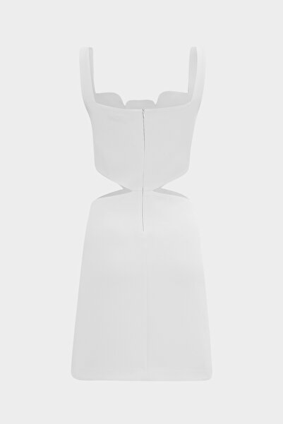 Açelya Okcu Premium υφαντό μίνι γυναικείο φόρεμα με πλαϊνά παράθυρα