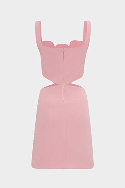 Açelya Okcu Premium Woven Mini Strap Women's Dress with Side Window