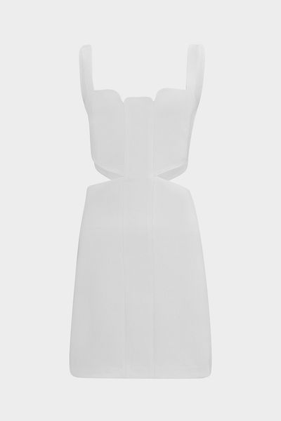 Açelya Okcu Premium Woven Mini Strap Women's Dress with Side Window