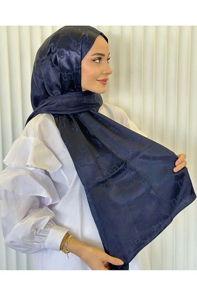 Misa Silk Navy Blue Shawl