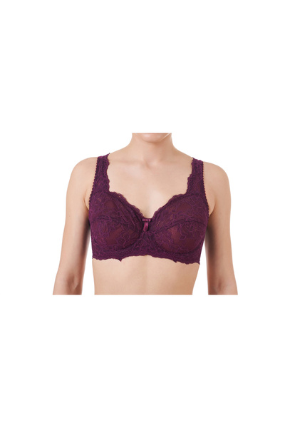 Deborah Lace Underwire Gathering Bra Plum 6410