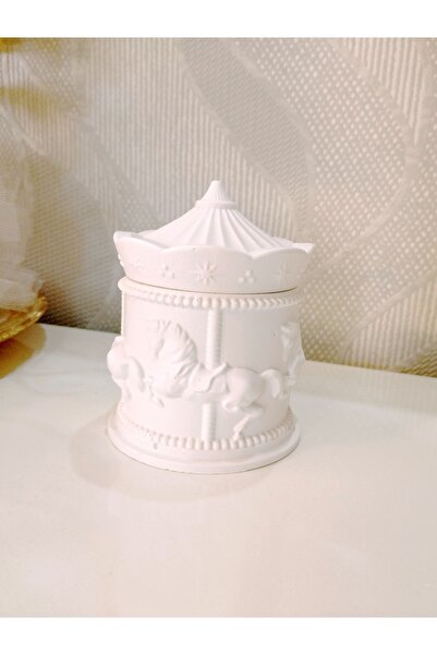 stone powder decorative منظم صندوق دائري خرساني مزخرف مع غطاء