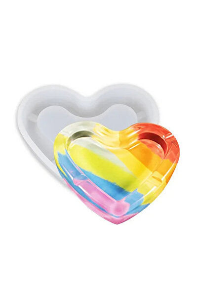 Getshopmini Epoksi Kalp Küllük Silikon Kalıbı Gt6575