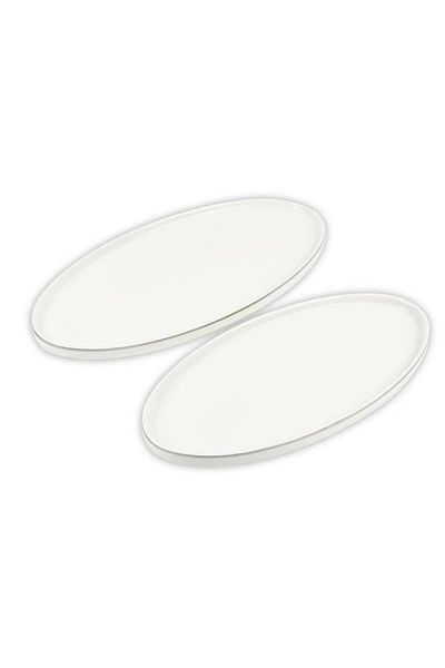 Mikasa Moor Mikasa Silver Modern 2-Piece Boat Plate 31x16cm 36x18cm
