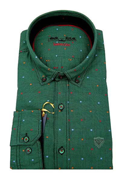 BENEZZO Muška Slim fit Tačkasti dezen paket majica 59217