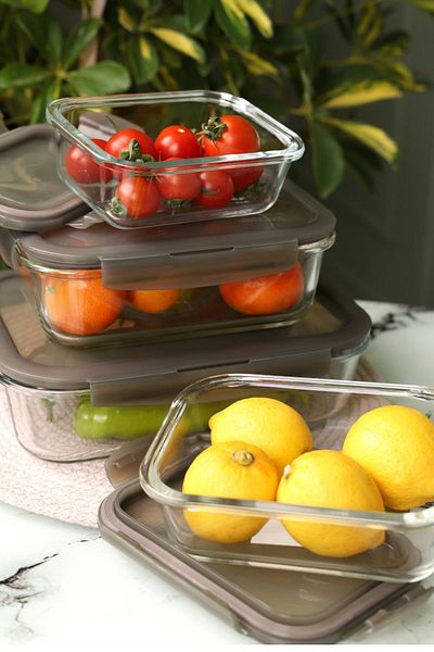 Viyalente Lock & Lock Ultra Durable Glass Storage Set - 380ml, 630ml, 1lt, 1.6lt| 400°C Safe as Heat