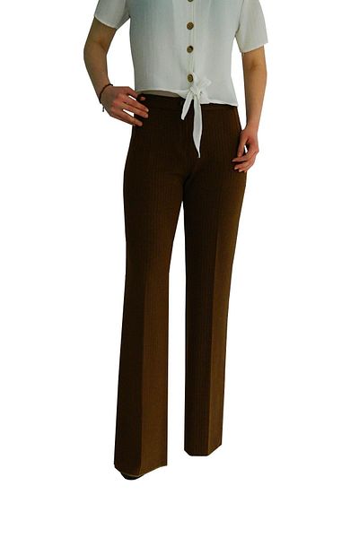 PROTO Brown Fabric Women's Trousers - Bgl-st01072