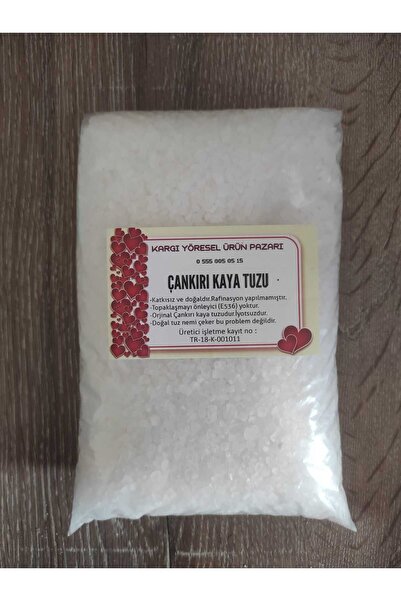 Kargı Yöresel Ürün Pazarı Çankırı Kaya Tuzu-(5 KG) Iri Değirmenlik Kristal Tu...