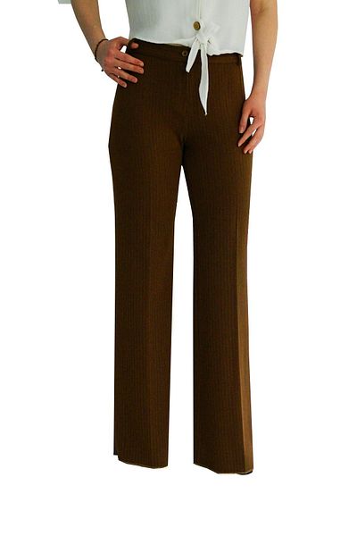 PROTO Brown Fabric Women's Trousers - Bgl-st01072