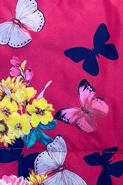 Else Bebe Girl's Fuchsia Butterfly Floral Vest