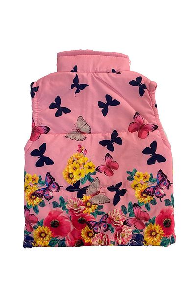 Else Bebe Girl's Colorful Butterfly Floral Vest