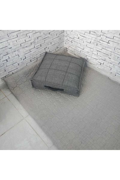 BDPHOME Bdphome Biscuit Gray Floor Cushion