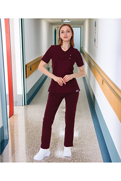 İBA MEDİKAL I-modern Çıtçıtlı Likralı Takım (ribanalı) Doktor/hemşire Forması Nöbet Takımı