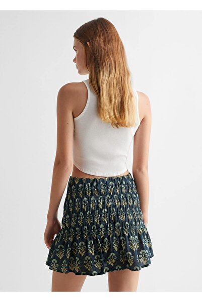 Mango Teen Volan detaylı büzgülü etek