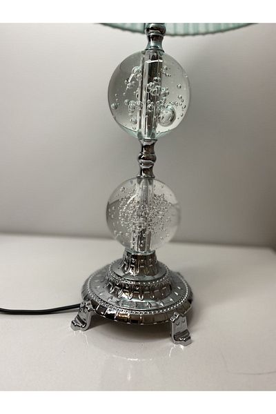 asellus Şehzade Crystal Glass Bulk Lampshade Knitted Hat, Chrome (silver color) table lamp, lampshade, lampshade home h