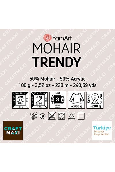 Yarnart Mohaır Trendy Χειροποίητο Νήμα Μπεζ 134