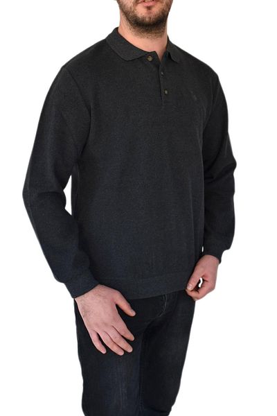 naykı Ανδρικό φούτερ με γιακά πόλο Plus Size 2260-btl Bgl-st02353