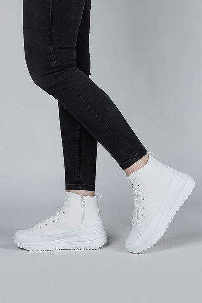 Jump 28769 Bílé dámské boty na zip