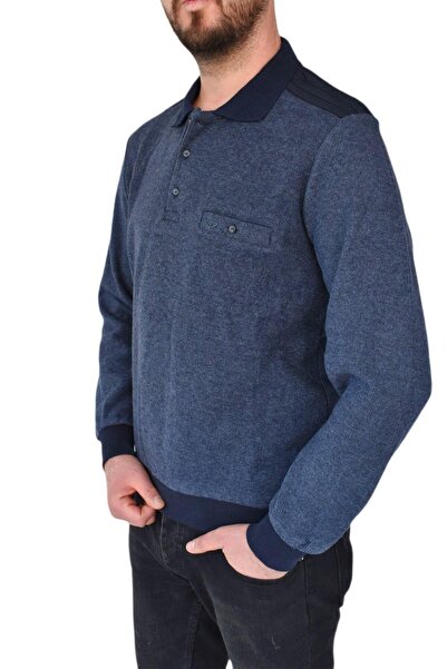 DYNAMO Чоловічий светр з коміром-поло великого розміру 6003-1 Bt Bgl-st02306