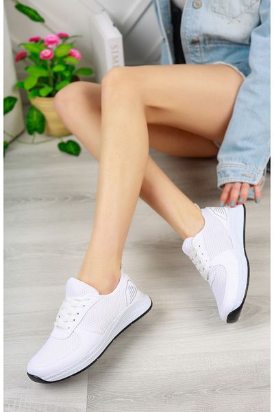 pasyone Λευκό Γυναικείο Sneaker - Διχτυωτό Casual Παπούτσια