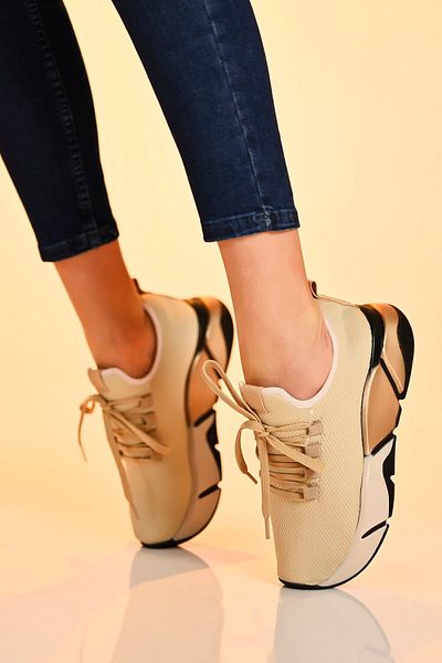 Beyond Dámské béžové Multi Sport Rose Sneaker 4,5 cm Byndrsl400