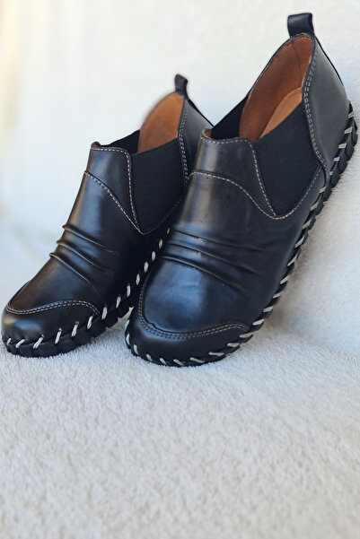 İNZE AYAKKABI Black Genuine Leather Casual - Model Name Sophia