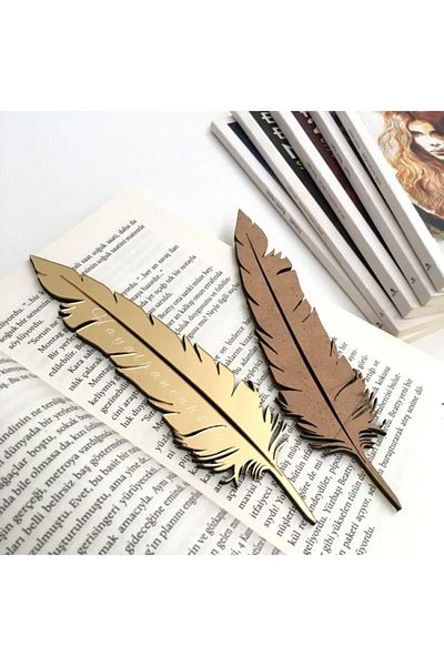HAYALHANE AHŞAP Bookmark Shiny Plexi Feather