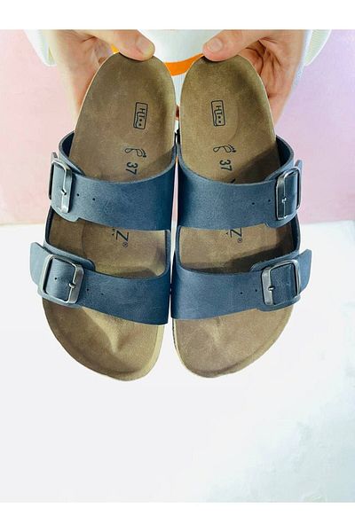 YILDIZ SHOES Unisex Orthopedic Insole Daily Comfortable Double Banded Buckle Beach Holiday Summer Outside Guest Indoor Slippers