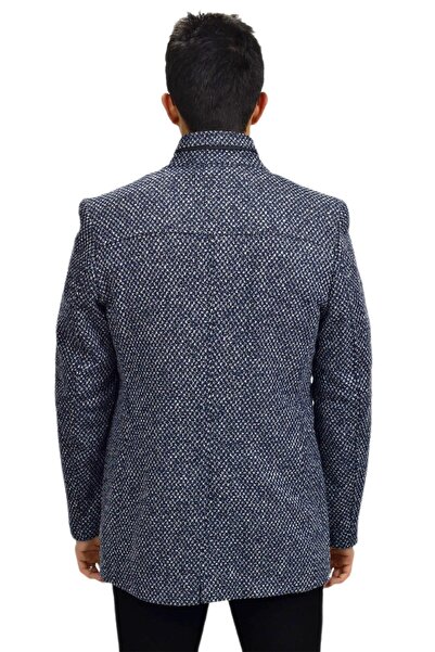 DYNAMO Чоловічий кашеміровий пальто з коміром-стійкою 9005 BGL-ST03244