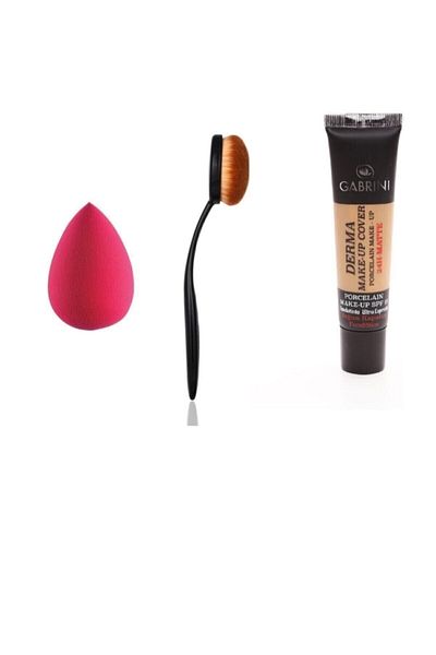 Gabrini Derma Cover Foundation 102 - Spoon Brush Medium Size - Foundation Sponge Set