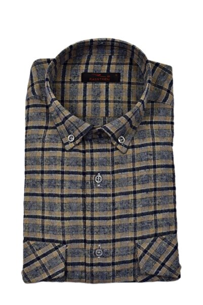 rasstmen Ανδρικό βαμβακερό χειμερινό πουκάμισο με διπλή τσέπη BGL-ST03267